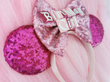 Sequin Bow Birthday Girl Ears