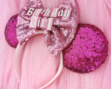 Sequin Bow Birthday Girl Ears