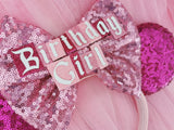 Sequin Bow Birthday Girl Ears