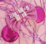 Sequin Bow Birthday Girl Ears
