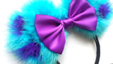 Fluffed Up Sulley Ears with Satin Bow