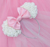 Foam Rose Ears with Satin Bow