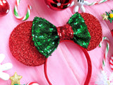 Merry Mouse Ears with Christmas Sequin Bow