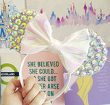 Crystal Ears with Iridescent Bow