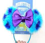 Fluffed Up Sulley Ears with Satin Bow