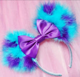Fluffed Up Sulley Ears with Satin Bow