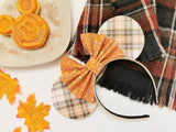 Pumpkin Spice Checked Minnie Ears
