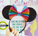 Leatherette Rainbow Bow Ears