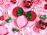 Merry Mouse Ears with Christmas Sequin Bow
