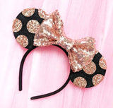 Minnie Ears with Glitter Polka Dots