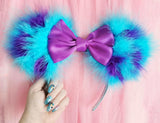 Fluffed Up Sulley Ears with Satin Bow