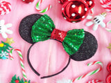 Merry Mouse Ears with Christmas Sequin Bow