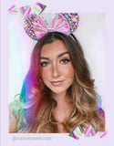 Crystal Ears with Iridescent Bow