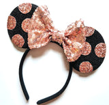 Minnie Ears with Glitter Polka Dots
